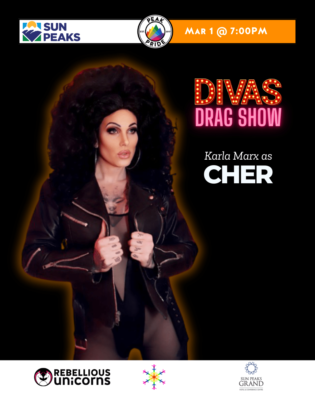 Diva's Drag Show | Sun Peaks | Peak Pride (Mar 1) - Rebellious Unicorns