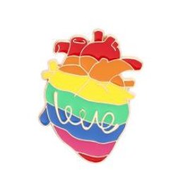 Love-Filled Rainbow Heart Pin - Rebellious Unicorns