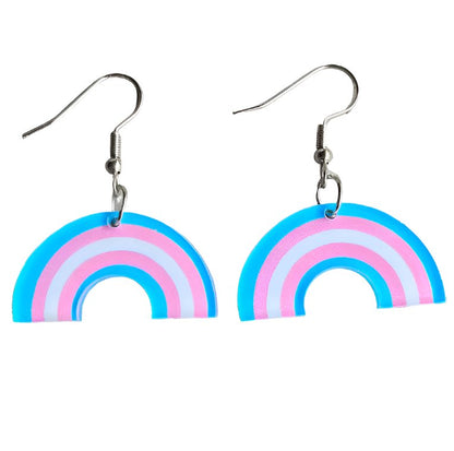 Proud Rainbow Shaped Acrylic Earrings - Diverse Pride Collection - Rebellious Unicorns