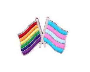 Rainbow and Trans United Pin - Rebellious Unicorns