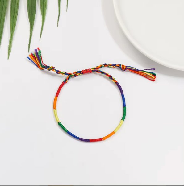 Rainbow Pride Macrame Bracelet Rainbow - Rebellious Unicorns